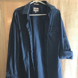 Blue button down